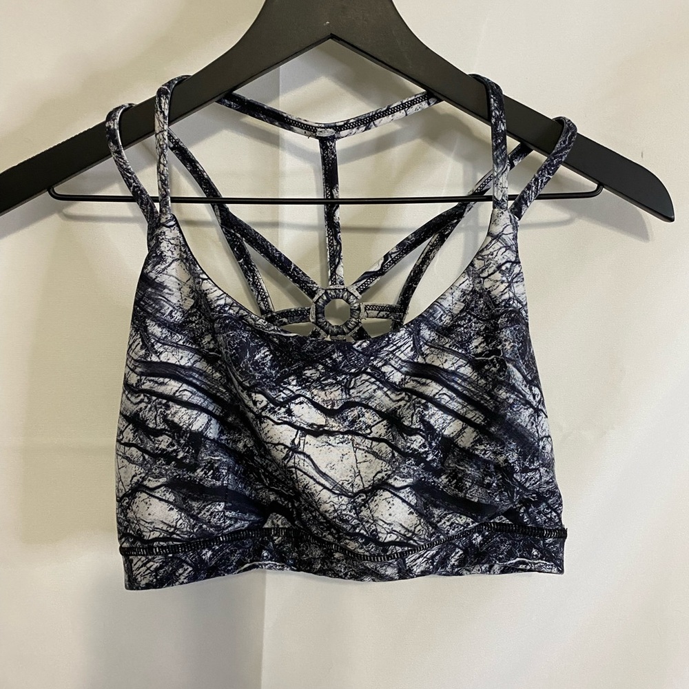 Kyodan Black & White Marble Sports Bra Size S